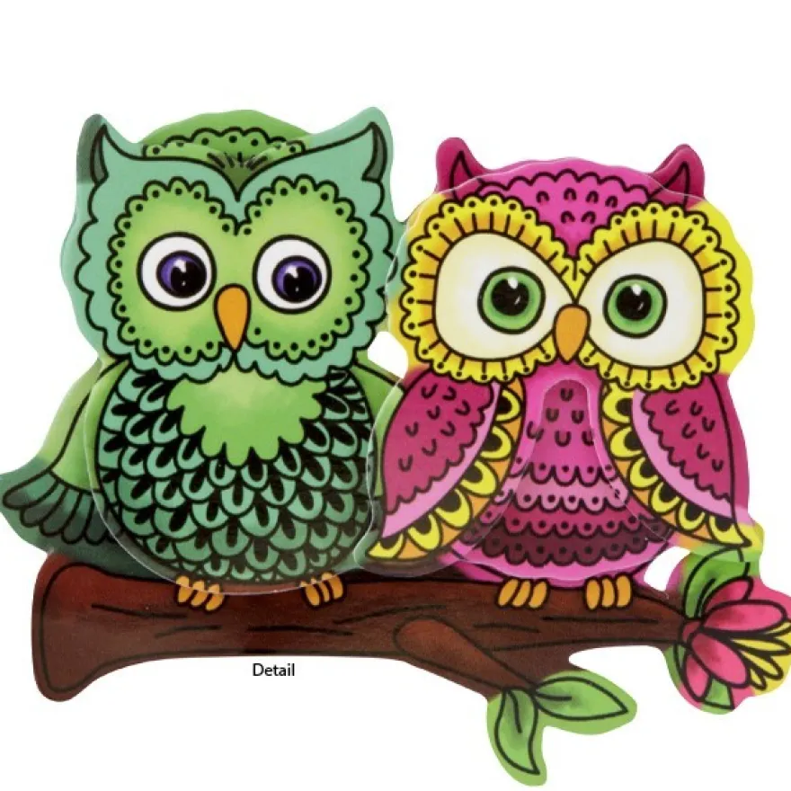 3-D Motive, Eulen auf Ästen, 6,5-8cm, 10 Motive