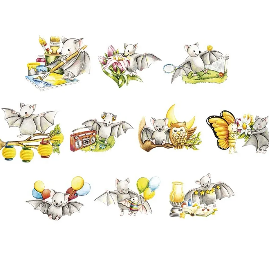 3-D Motive, Fledermaus "Happy K.", 6-10cm, 10 Motive