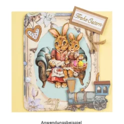 3-D Motive, Fröhliche Osterhasen, 7-10,5cm, 10 Motive