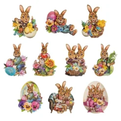3-D Motive, Fröhliche Osterhasen, 7-10,5cm, 10 Motive