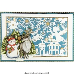 3-D Motive, Fröhliche Schneemänner, 6-10cm, 10 Motive