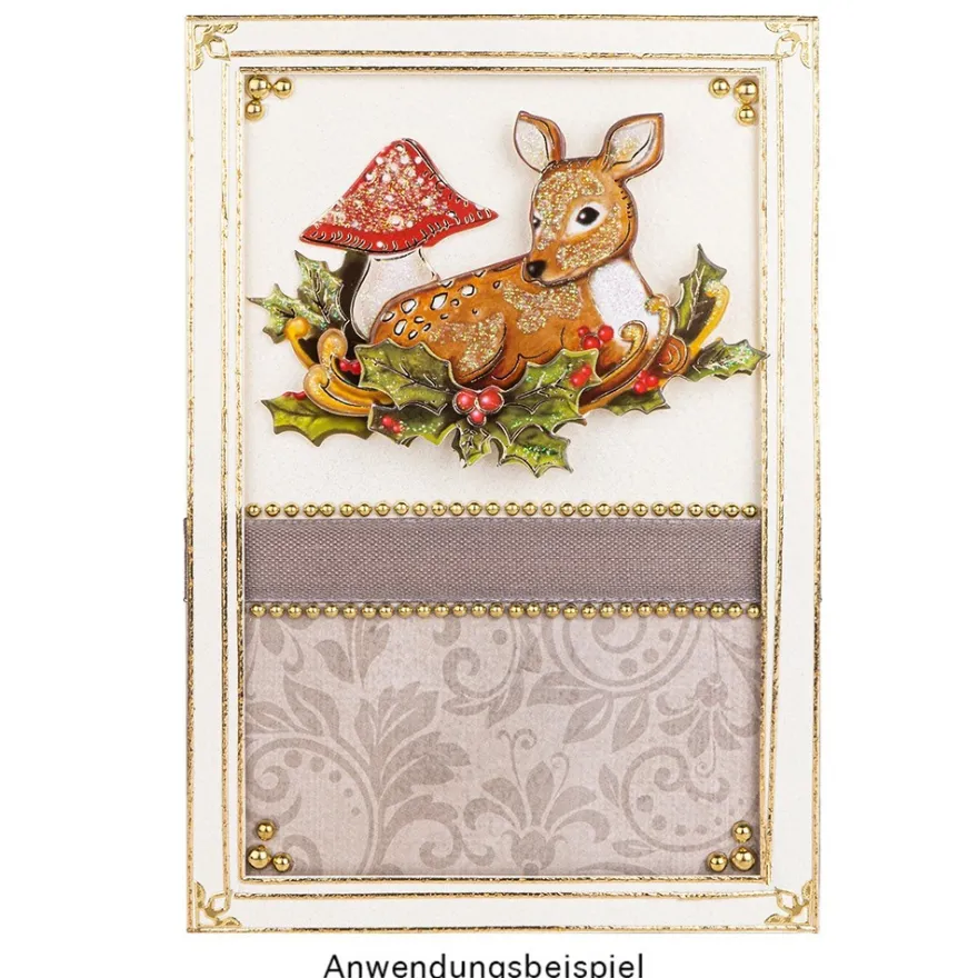 3-D Motive, Fröhliche Weihnachten, Gold-Gravur, 10 Motive