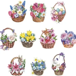 3-D Motive, Frühlingskörbchen, 6,5-10,5cm, 10 Motive