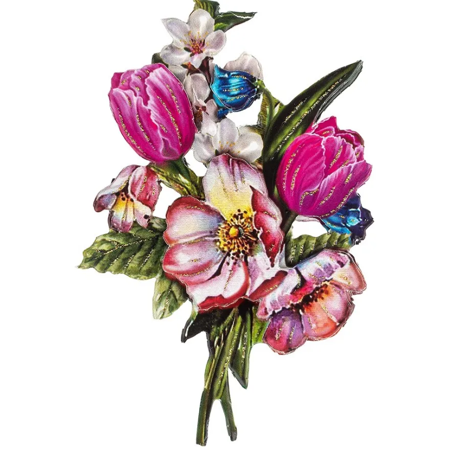 3-D Motive, Frühlings-Sträuße, 6,5-10,5cm, 10 Motive