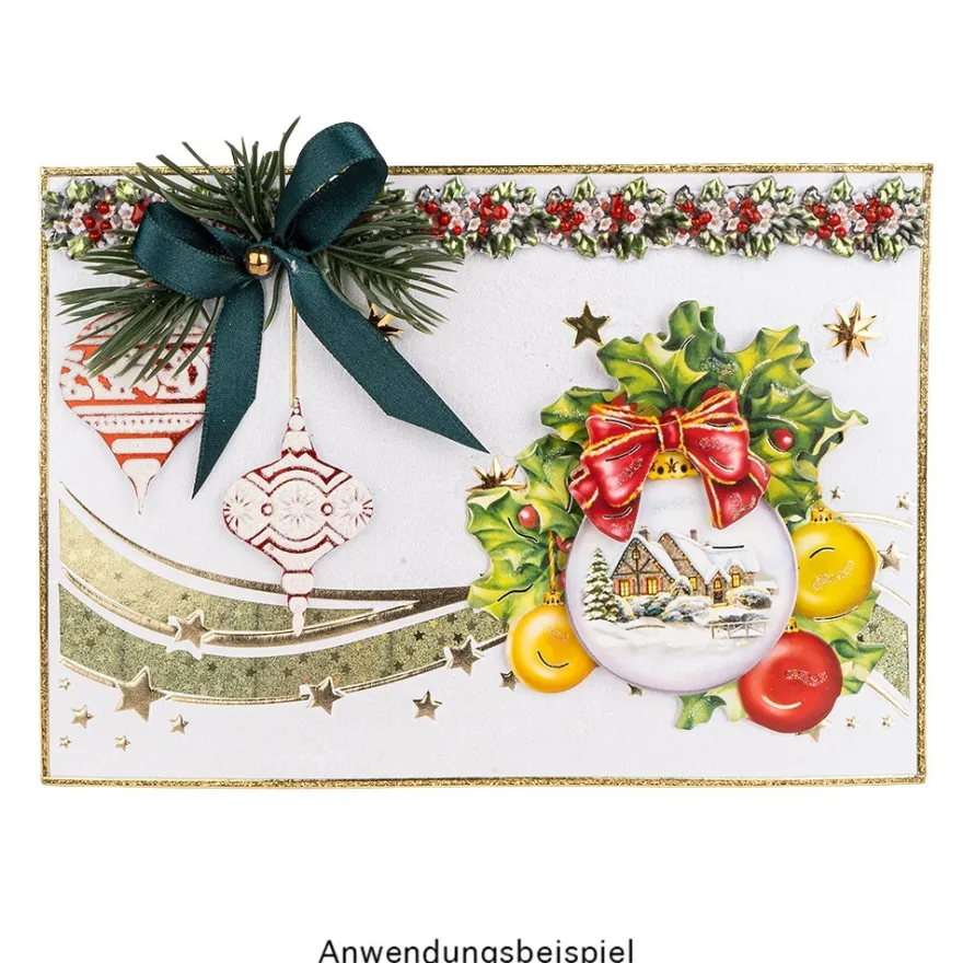 3-D Motive, Frohes Fest 1, Gold-Gravur, 5,5-8cm, 10 Motive