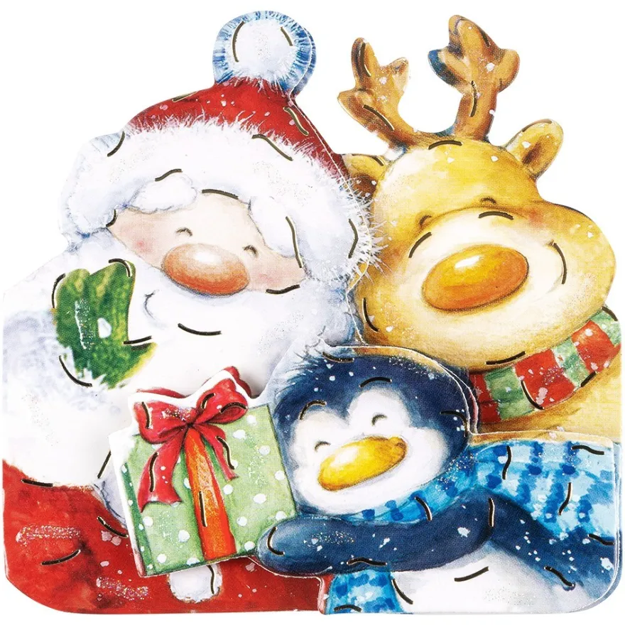 3-D Motive, Frohes Fest 1, Gold-Gravur, 5,5-8cm, 10 Motive