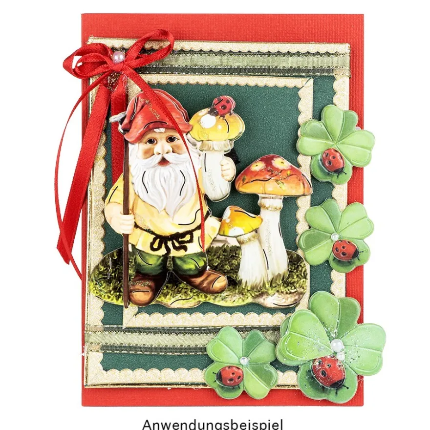 3-D Motive, Gartenzwerge, Gold-Gravur, 8cm, 10 Motive