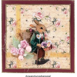 3-D Motive, Hasen in Pastell, 6-10cm, 10 Motive