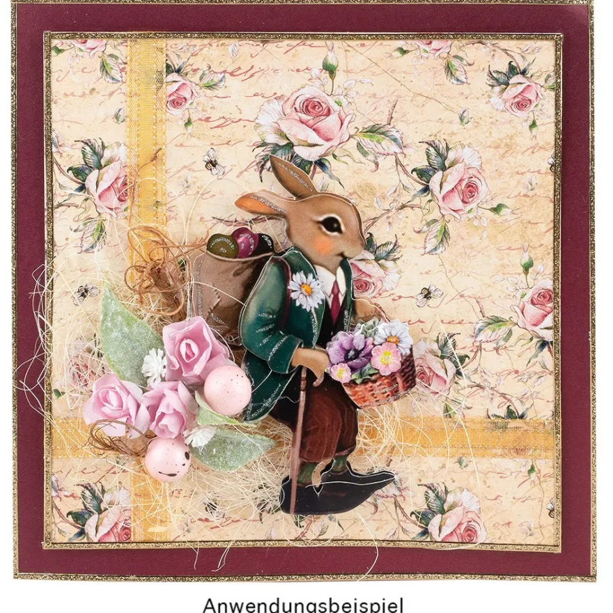3-D Motive, Hasen in Pastell, 6-10cm, 10 Motive