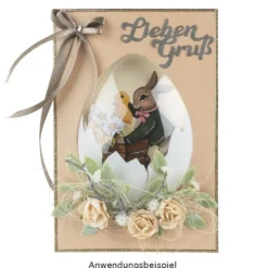 3-D Motive, Hasen in Pastell, 6-10cm, 10 Motive