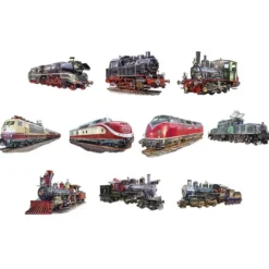 3-D Motive, Historische Lokomotiven, 4,5-10,5cm, 10 Motive