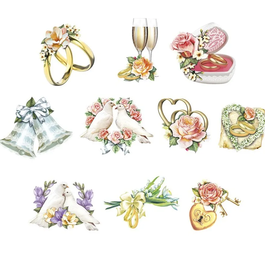 3-D Motive, Hochzeit, 5-10cm, 10 Motive