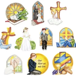 3-D Motive, Jugend & Kirche, für Konfirmation, Kommunion & Firmung, 8-11cm, 10 Motive
