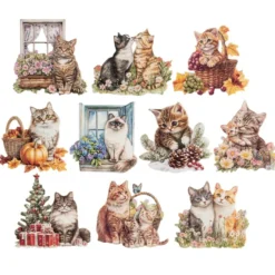 3-D Motive, Katzen, 7,5-9,5cm, 10 Motive