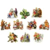 3-D Motive, Kinder im Schnee, Gold-Gravur, 7,5-8,5cm, 10 Motive