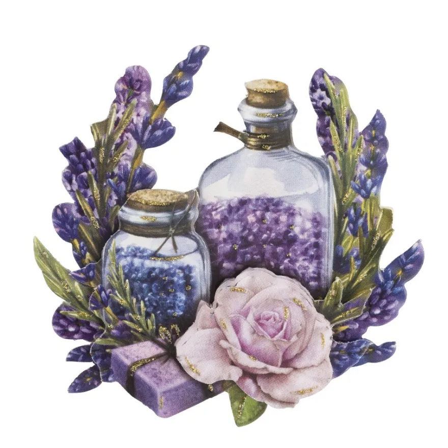3-D Motive, Lavendel, 6,5-9,5cm, 10 Motive