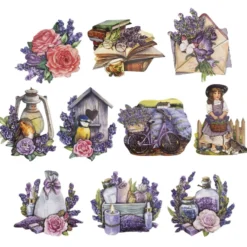 3-D Motive, Lavendel, 6,5-9,5cm, 10 Motive