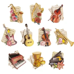 3-D Motive, Musik-Instrumente, 6,5-11cm, 10 Motive