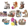 3-D Motive, Niedliche Katzen, 6,5-9cm, 10 Motive