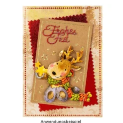 3-D Motive, Niedliche Weihnachts-Elche, 8-9,5cm, 10 Motive