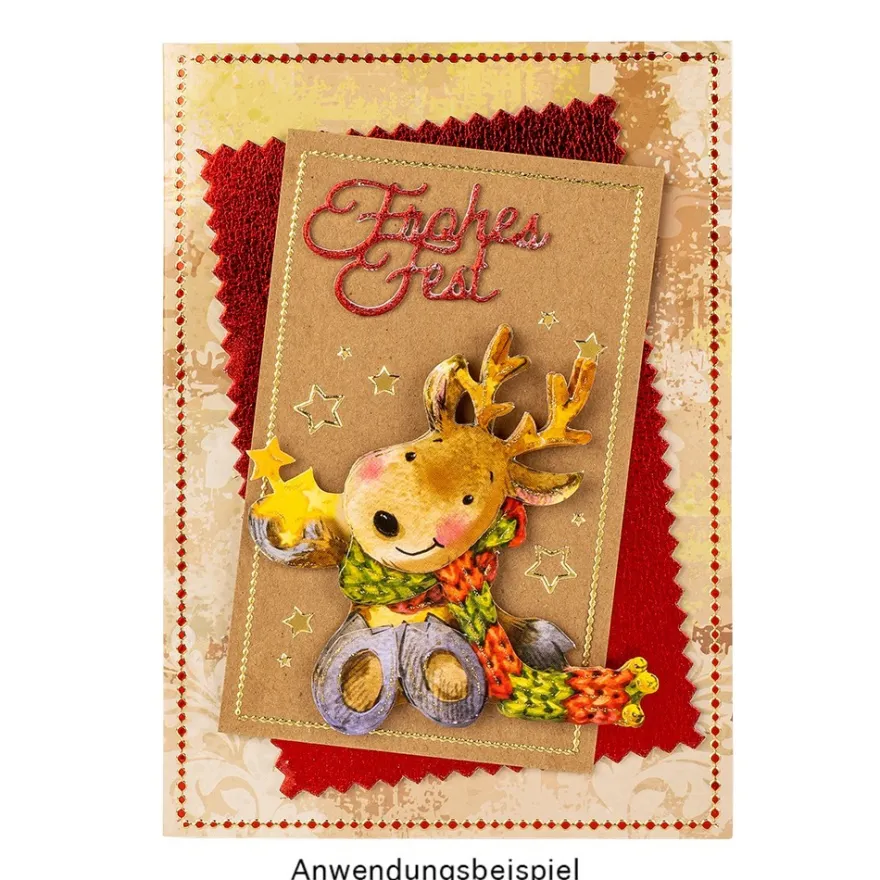 3-D Motive, Niedliche Weihnachts-Elche, 8-9,5cm, 10 Motive