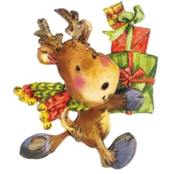 3-D Motive, Niedliche Weihnachts-Elche, 8-9,5cm, 10 Motive