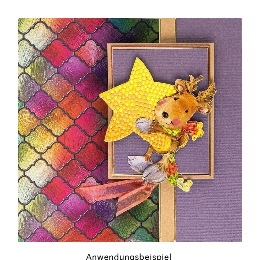 3-D Motive, Niedliche Weihnachts-Elche, 8-9,5cm, 10 Motive