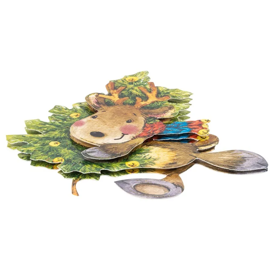 3-D Motive, Niedliche Weihnachts-Elche, 8-9,5cm, 10 Motive