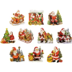 3-D Motive, Nikolaus, Gold-Gravur,7,5-8cm, 10 Motive