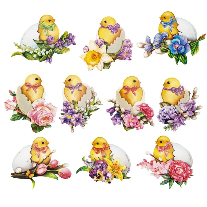 3-D Motive, Nostalgie-Küken, 5-9cm, 10 Motive