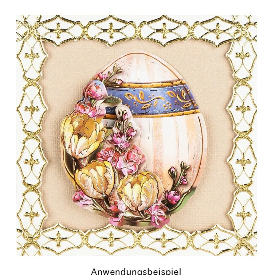 3-D Motive, Ostereier, Gold-Gravur, 6,5-8cm, 10 Motive