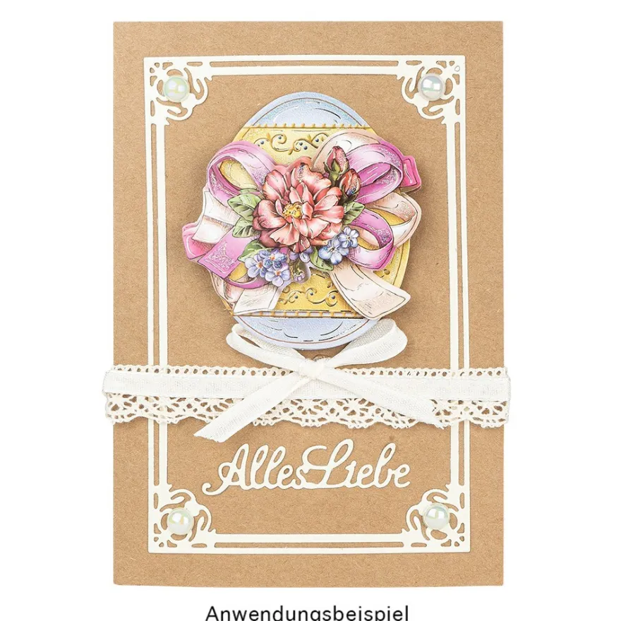 3-D Motive, Ostereier, Gold-Gravur, 6,5-8cm, 10 Motive