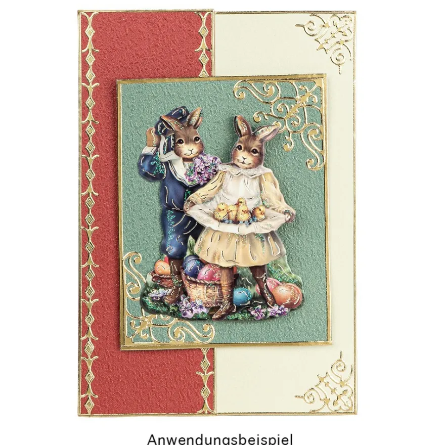 3-D Motive, Ostern Vintage-Style 1, 6-8cm, 10 Motive