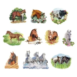 3-D Motive, Pferde, 6,5-10cm, 10 Motive