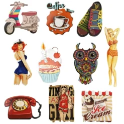 3-D Motive, Retro, 3-14,5cm, 10 Motive