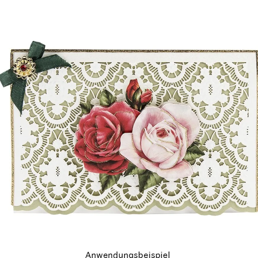 3-D Motive, Romantik-Blumen, 7-9cm, 10 Motive