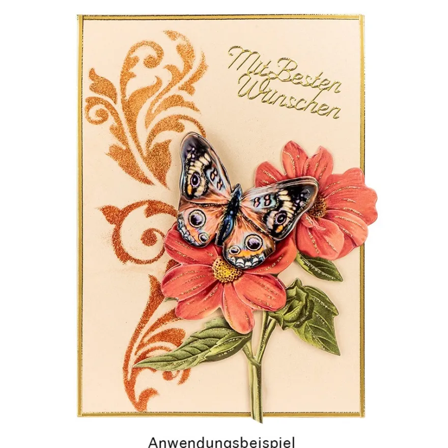 3-D Motive, Schmetterlinge & Blüten, 7-12cm, 10 Motive