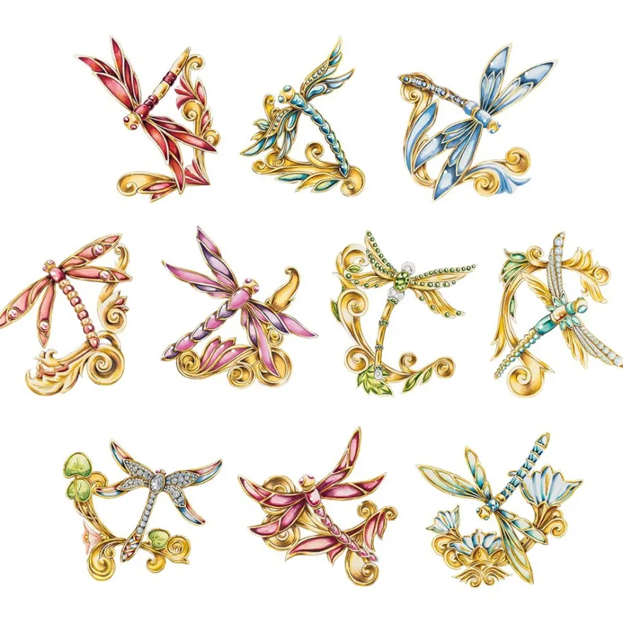 3-D Motive, Schmuck-Libellen, 7,5-10cm, 10 Motive