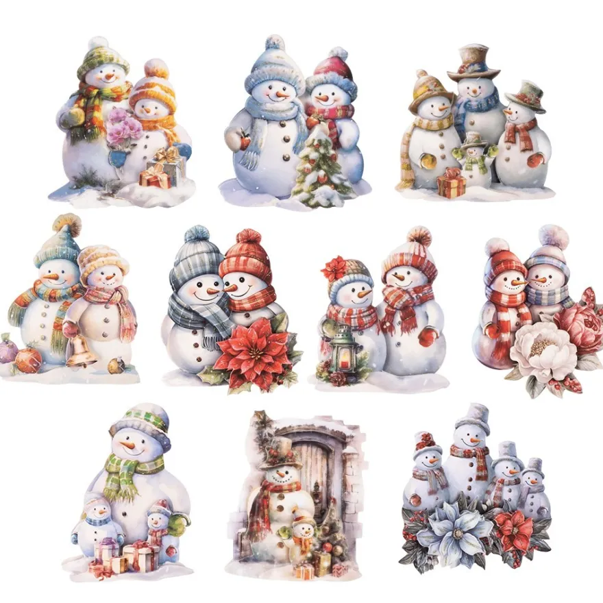 3-D Motive, Schneemann-Familie, 6,5-9cm, 10 Motive