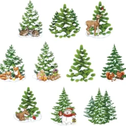 3-D Motive, Schneetannen, 6,5-10cm, 10 Motive
