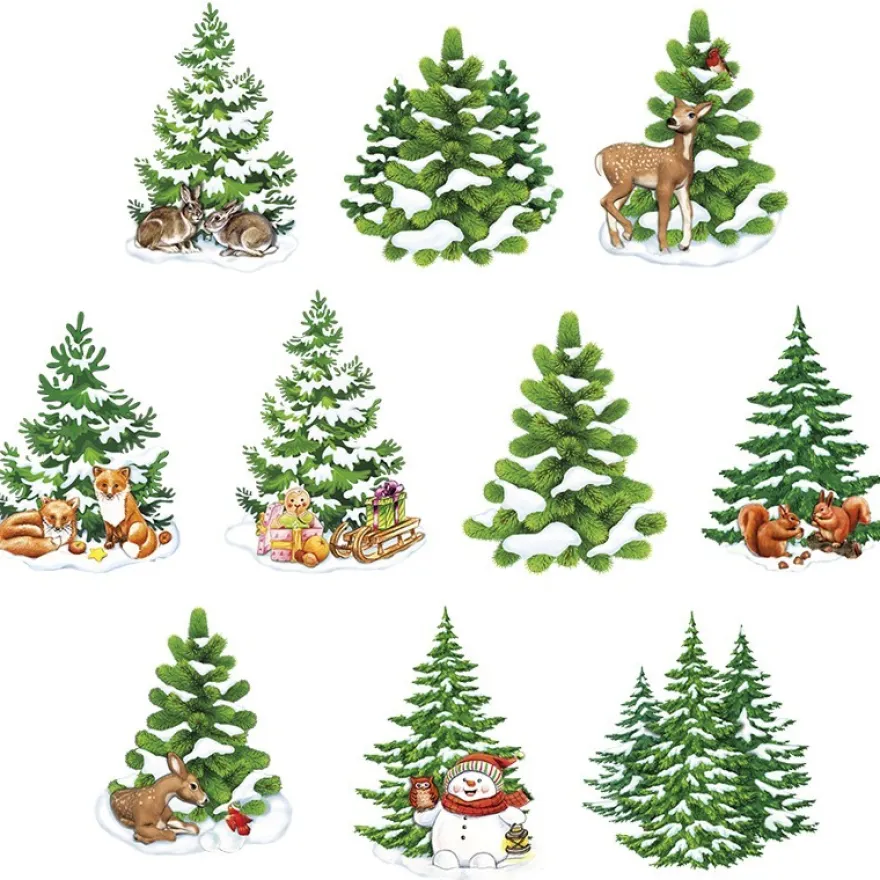 3-D Motive, Schneetannen, 6,5-10cm, 10 Motive