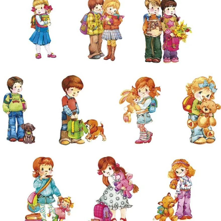 3-D Motive, Schulkinder, 3,5-8,5cm, 10 Motive