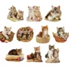 3-D Motive, Süße Katzen, Gold-Gravur, 6-8,5cm, 10 Motive