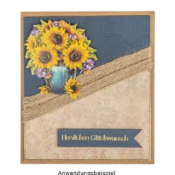 3-D Motive, Sonnenblumen, 7,5-9cm, 10 Motive