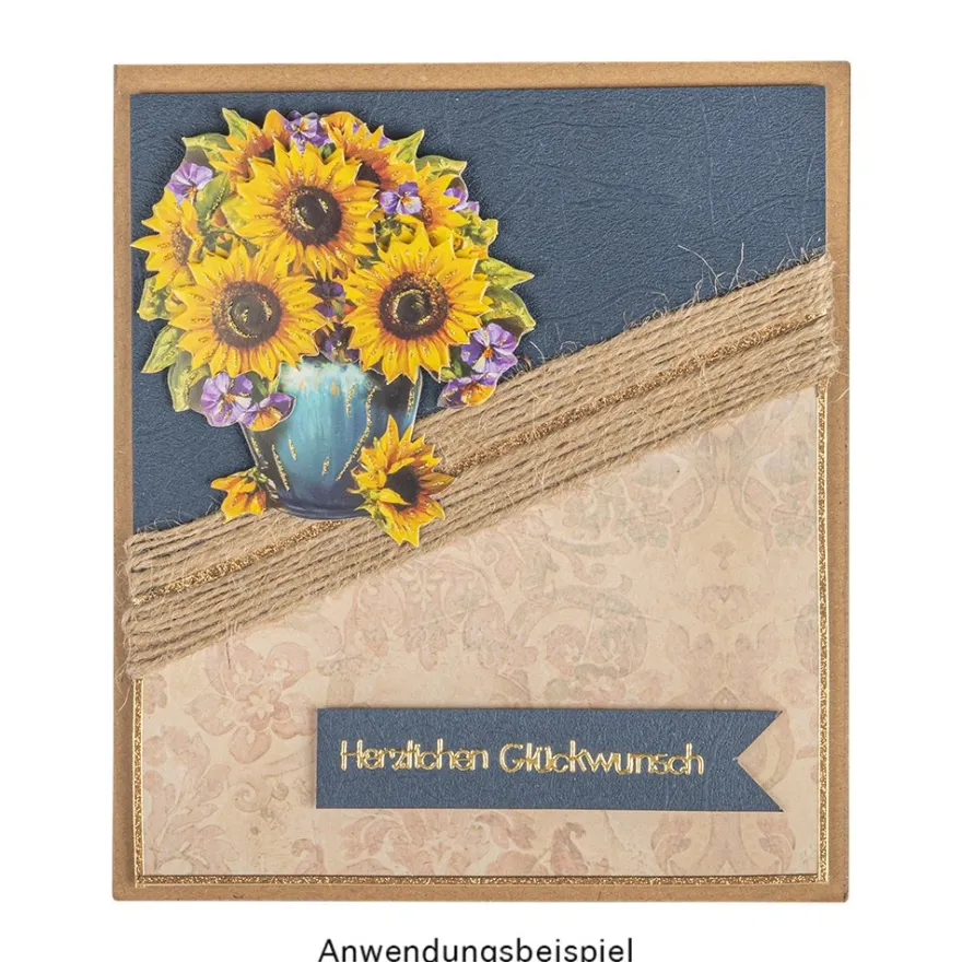3-D Motive, Sonnenblumen, 7,5-9cm, 10 Motive