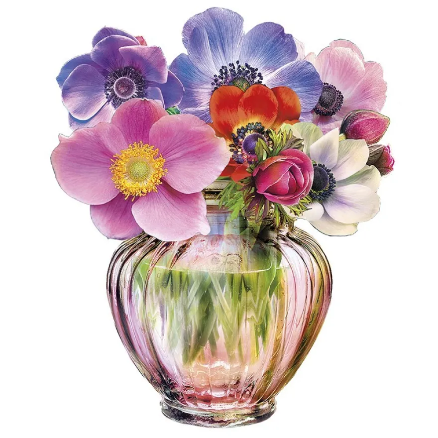 3-D Motive, Stilvolle Blumenvasen, 6,5-9,5cm, 10 Motive