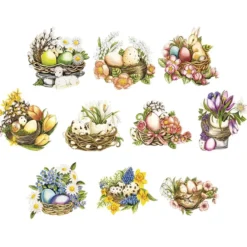 3-D Motive, Stilvolle Osternester, 7-10cm, 10 Motive