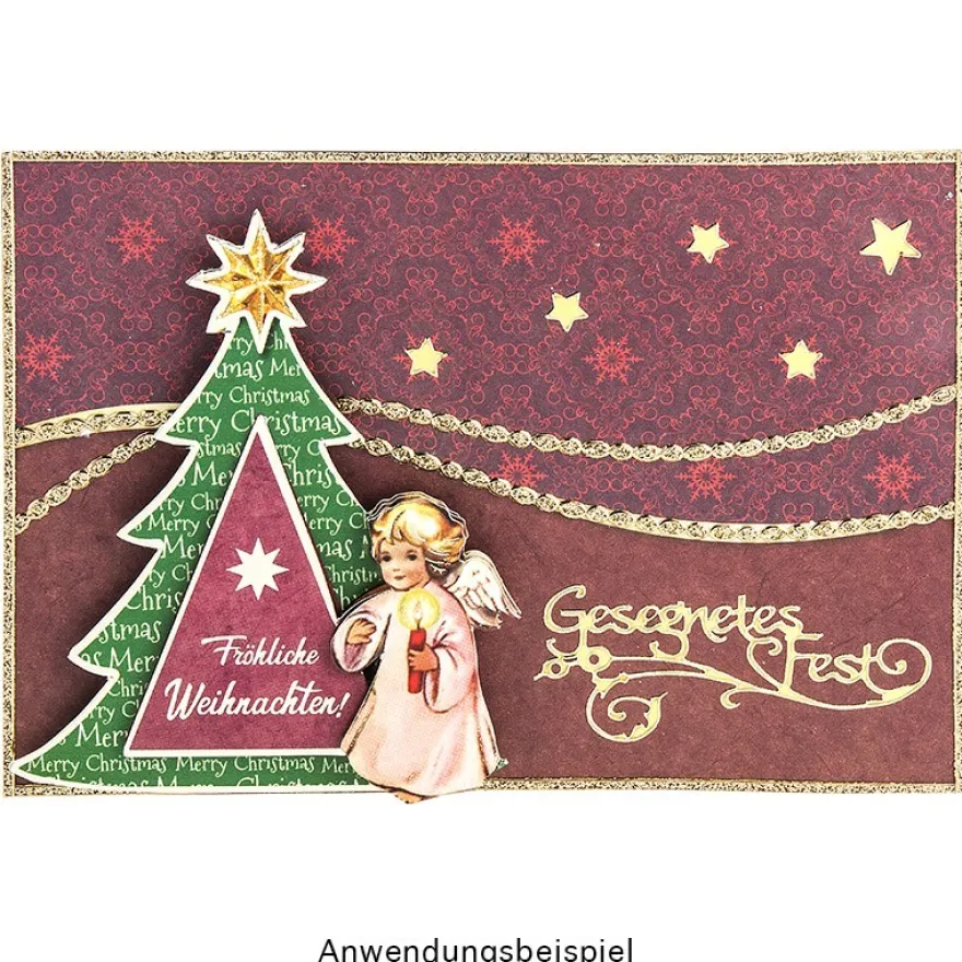 3-D Motive, Tannenbaum Weihnachten, 7-9cm, 10 Motive