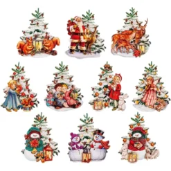 3-D Motive, Tannen im Winter, 7-9cm, 10 Motive