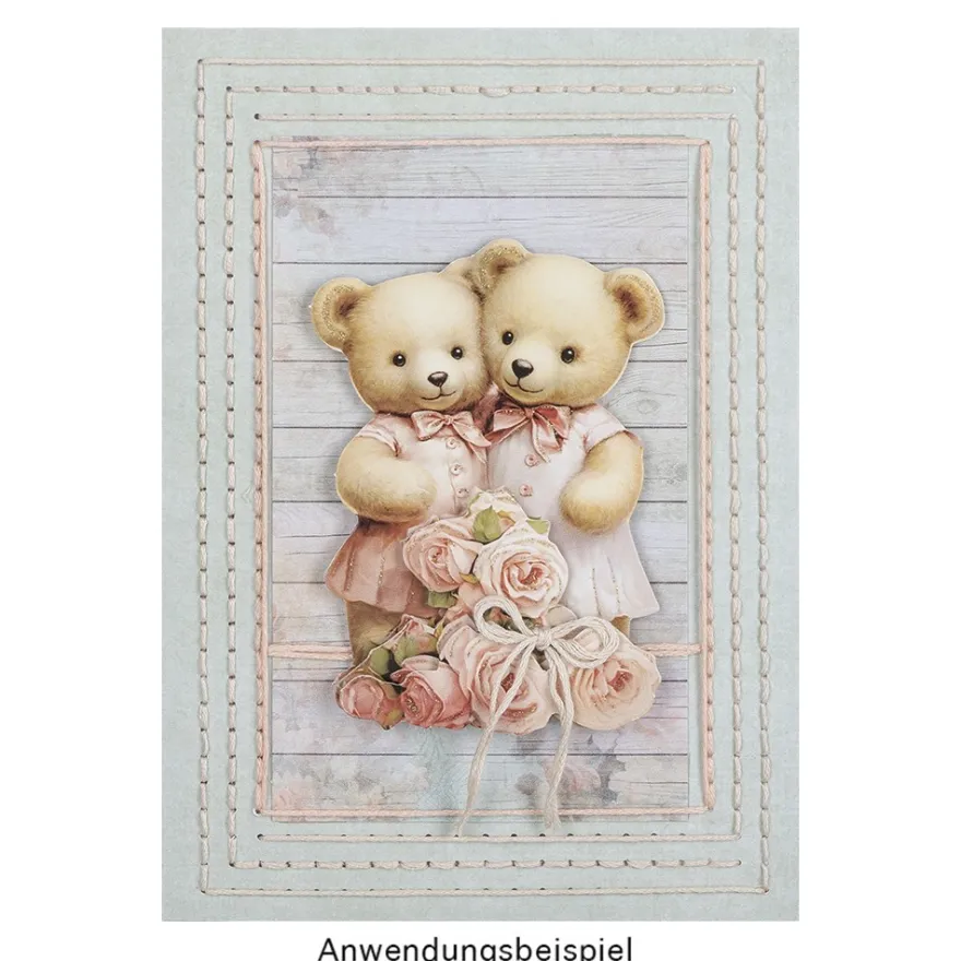 3-D Motive, Teddybären-Grüße, 6,5-9cm, 10 Motive